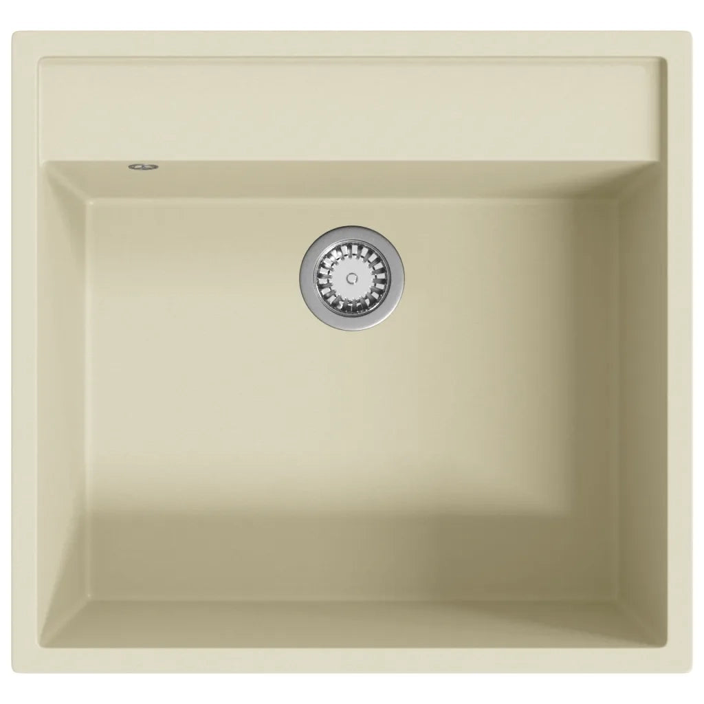 Lavello da Cucina con Foro Troppopieno Beige in Granito 147063