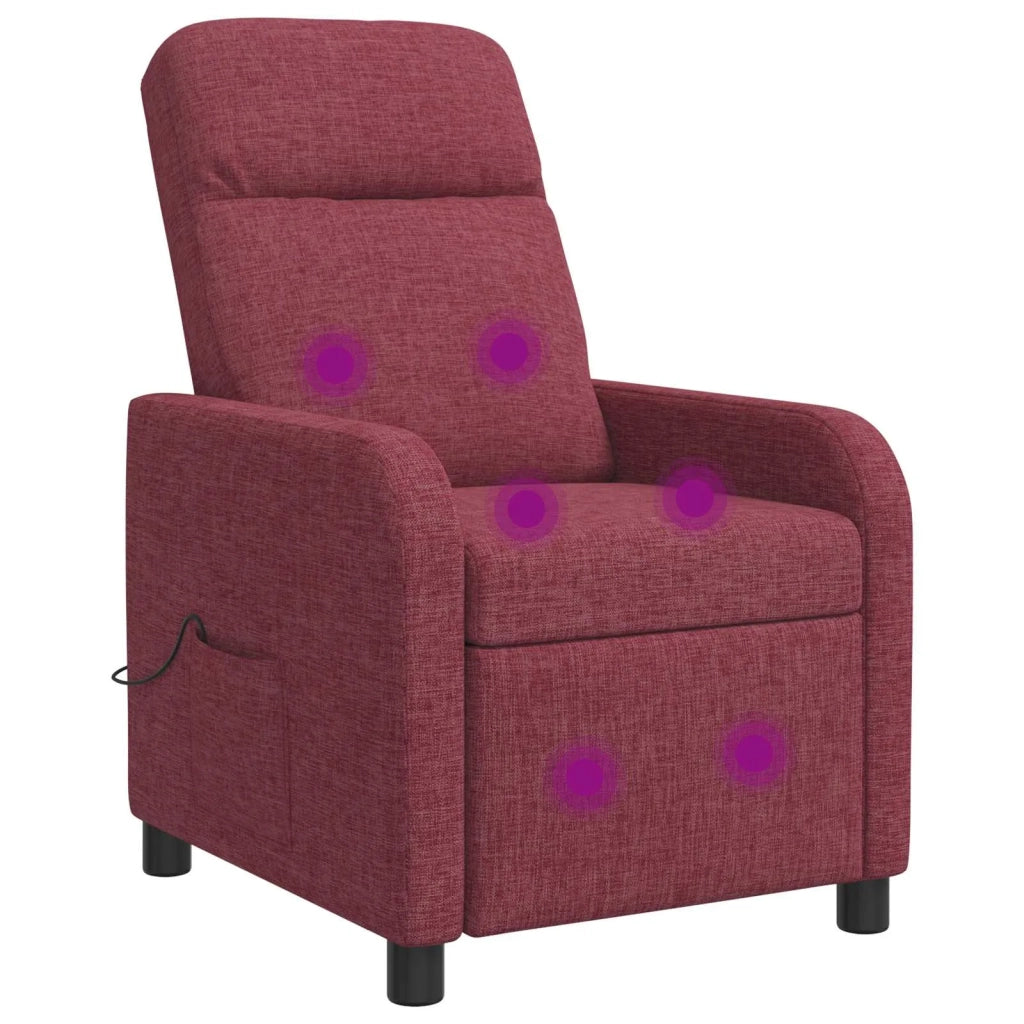 Divano Sedia-Poltrona Massaggiante Rosso Vino Tessuto 591529