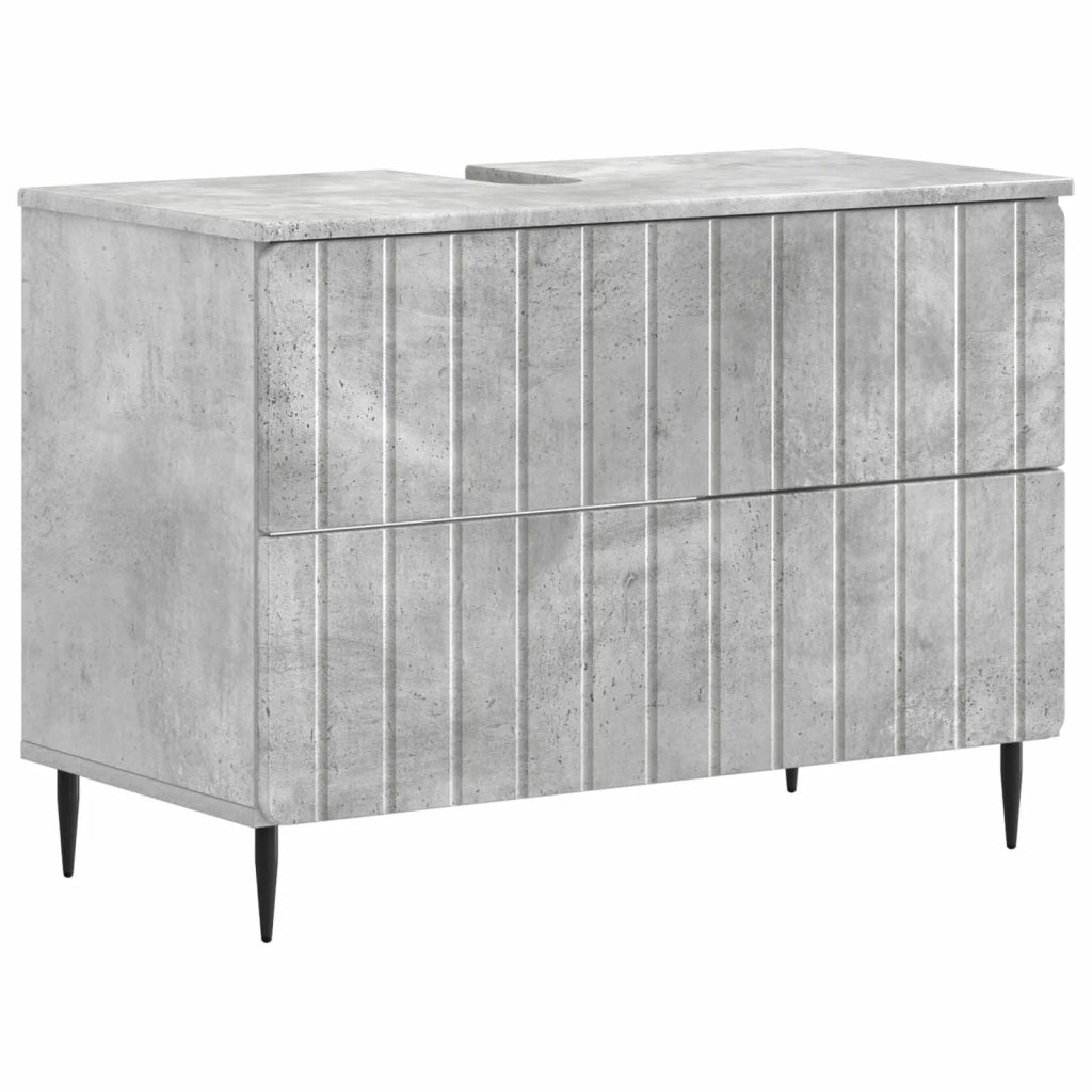 Set di Mobili da Bagno da 4 Pezzi ZWOLLE Grigio Cemento 3417921