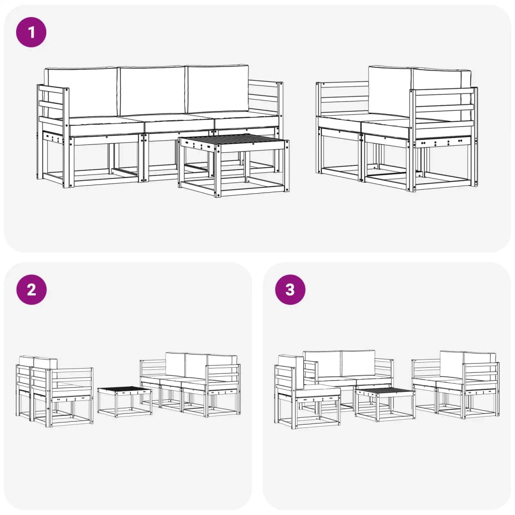 Set di divani da esterno 6 pcs 3387232