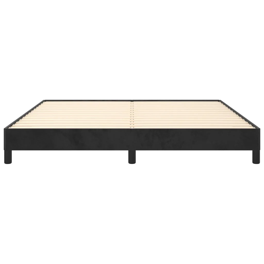 Letto matrimoniale | Letto per adulti | Giroletto senza Materasso Nero 160x200 cm in Velluto