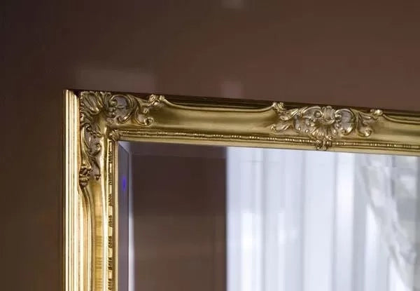 Mobili2g - specchiera in foglia oro rettangolare misure: 82 x 182 x 5,5