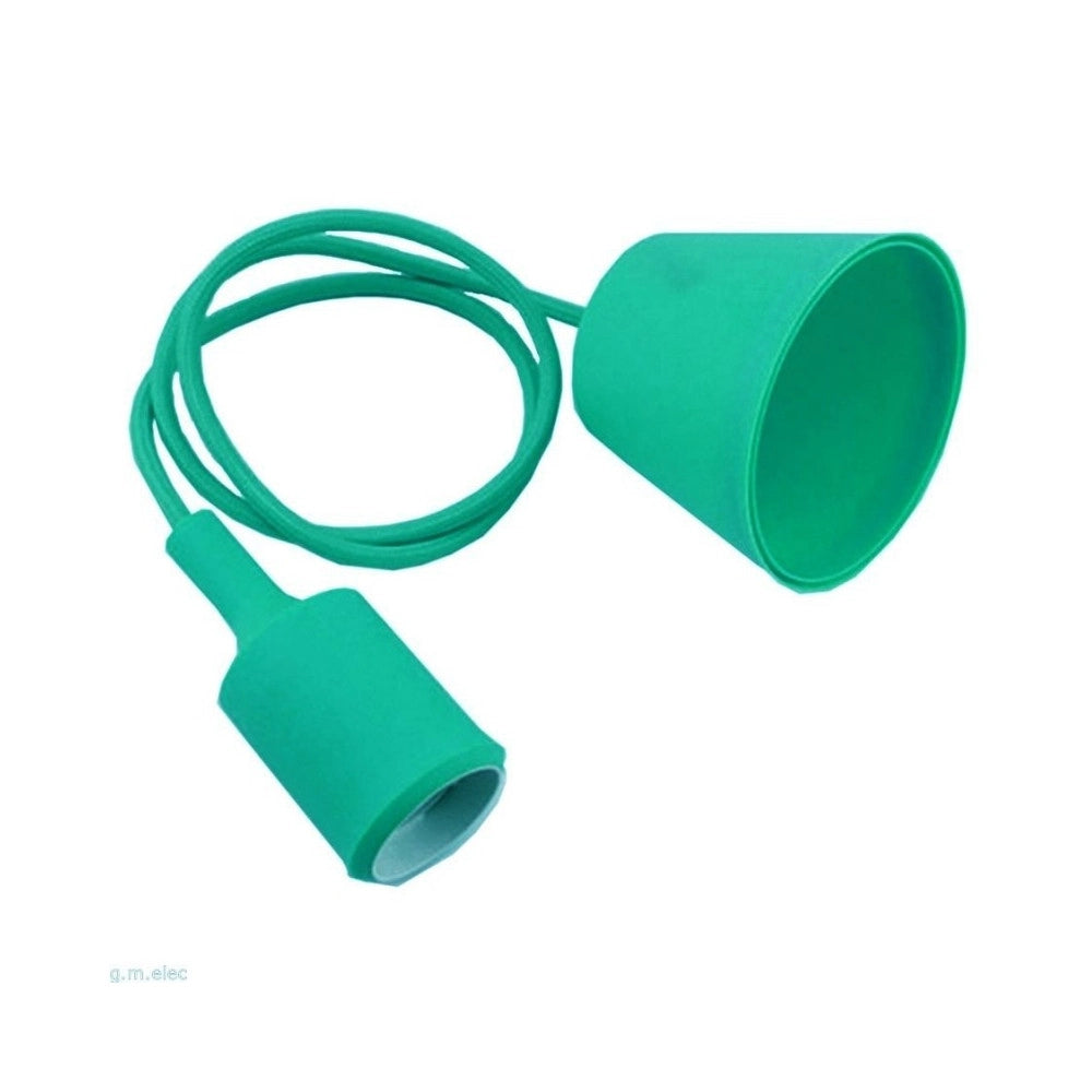 Trade Shop - Pendente A Soffitto Lampadario Lampada Moderno Cavo In Tessuto 1m Colore - Verde