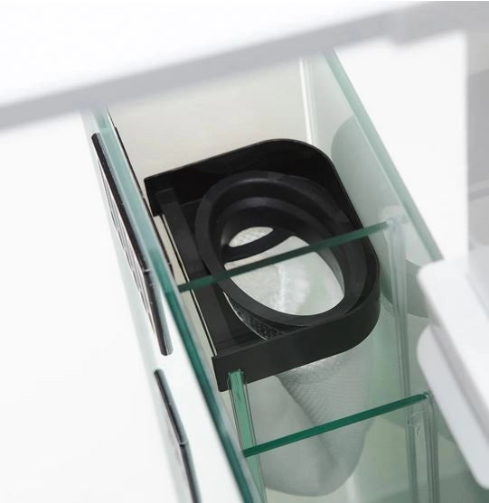 Aqpet Kubic 50 Rear Bianco - vasca in vetro extrachiaro cm50×50×50h con filtro posteriore