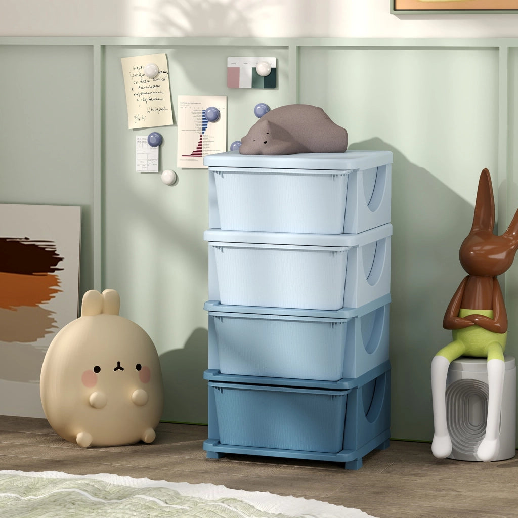 Contenitore per Bambini con 4 Cassetti ¨C Minimal ¨C Blu