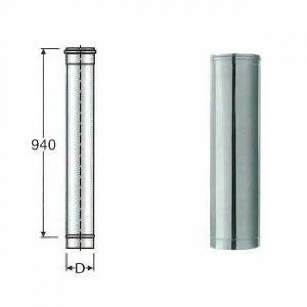 Inox mono parete aisi 316 tubo l .1000 d.200