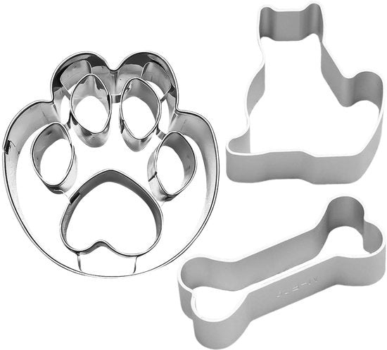 Set di stampi per biscotti a forma di cuore, fudge, biscotti per cani, zoccoli per cani, biscotti a forma di botto, set di stampi