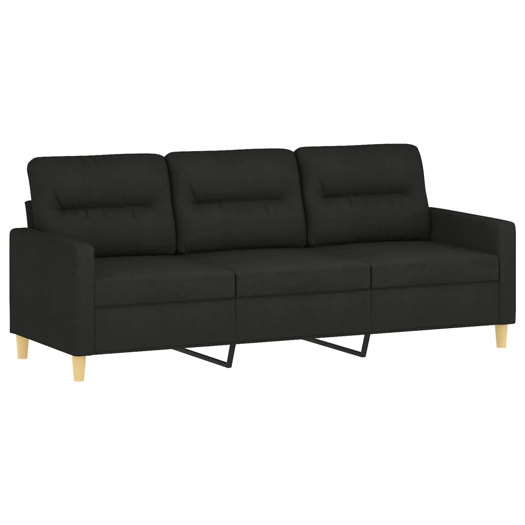 Set Divani 4 pz con Cuscini Nero in Tessuto 3201564