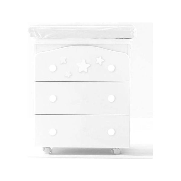 Bagnetto fasciatoio italbaby 070 7020 0992 stelline 3 cassetti bianco