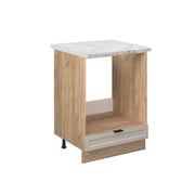Mobile per forno da incasso Fame-Line GrigioBeige/Rovere dorato 60 cm, PL Marmo Vicco