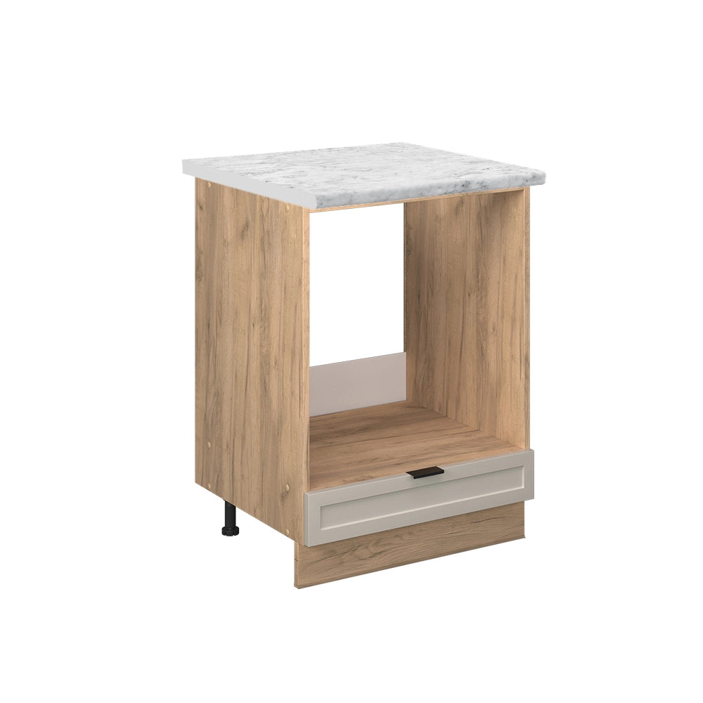 Mobile per forno da incasso Fame-Line GrigioBeige/Rovere dorato 60 cm, PL Marmo Vicco