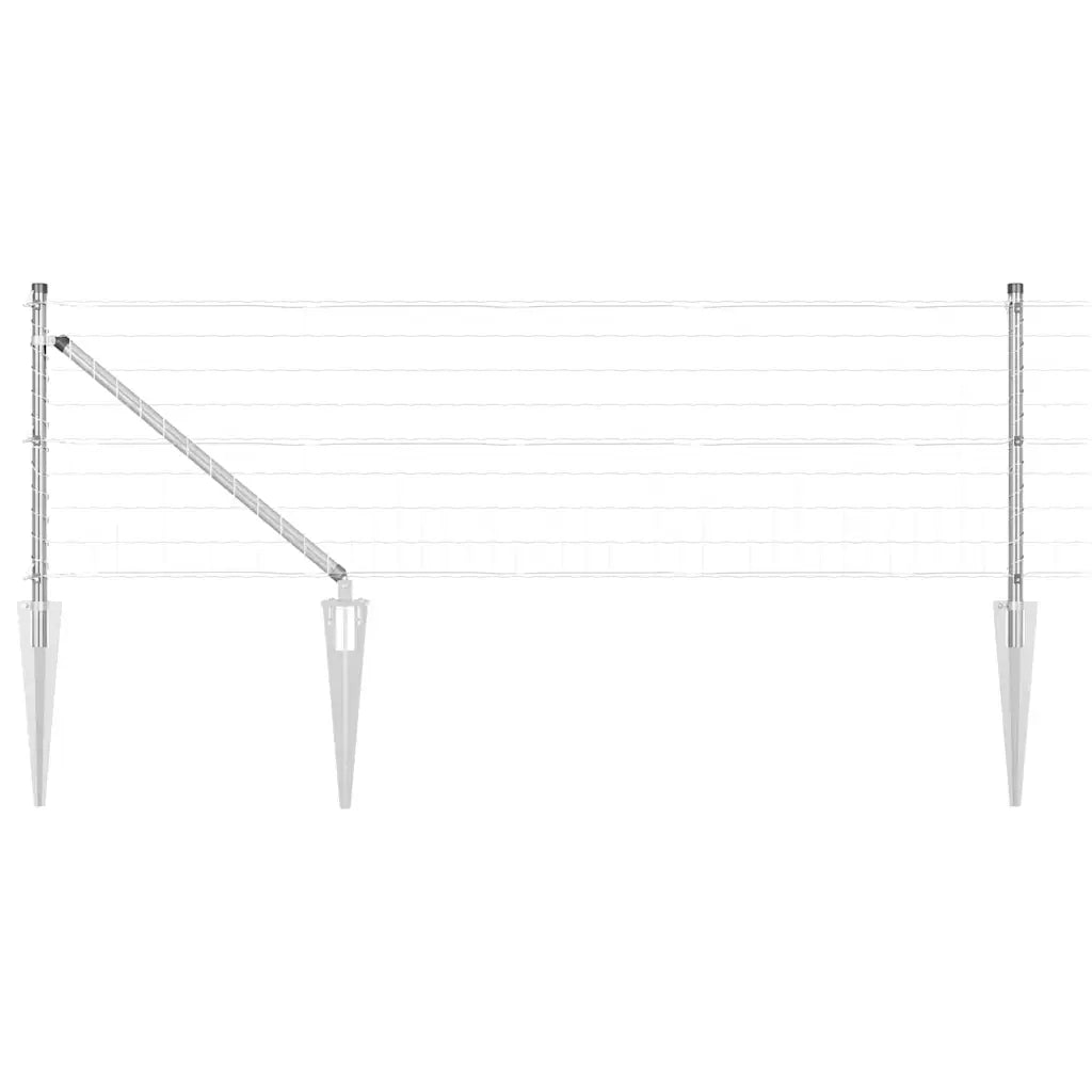 Recinzione da Giardino | Recinzione con Posto Argento 0,6 x 25 m Acciaio
