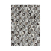 Tappeto Eclipse 300 in pelle cucito a mano grigio
