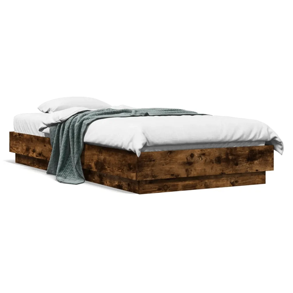 Giroletto senza Materasso-Struttura Letto Rovere Fumo 75x190 cm in Truciolato 495890