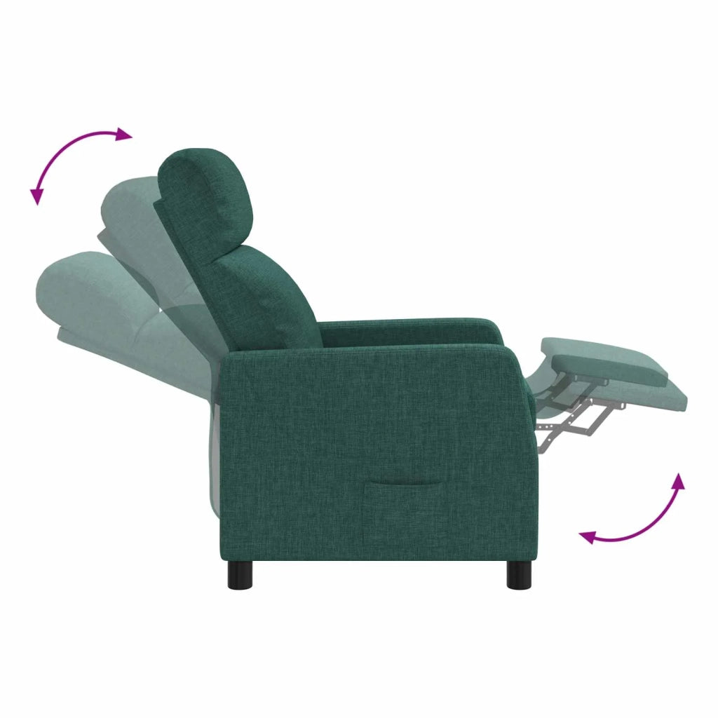 Divano Sedia-Poltrona Massaggiante Verde Scuro Tessuto 712456