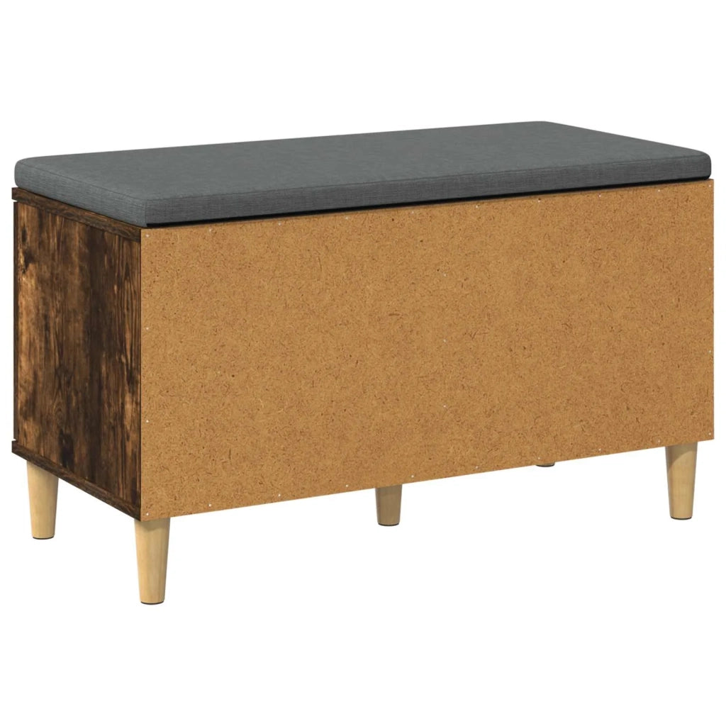 Panca per ingresso con cuscino-Sgabello-Panca da Corridoio Rovere fum¨¦ 60 x 38 x 46 cm 187677