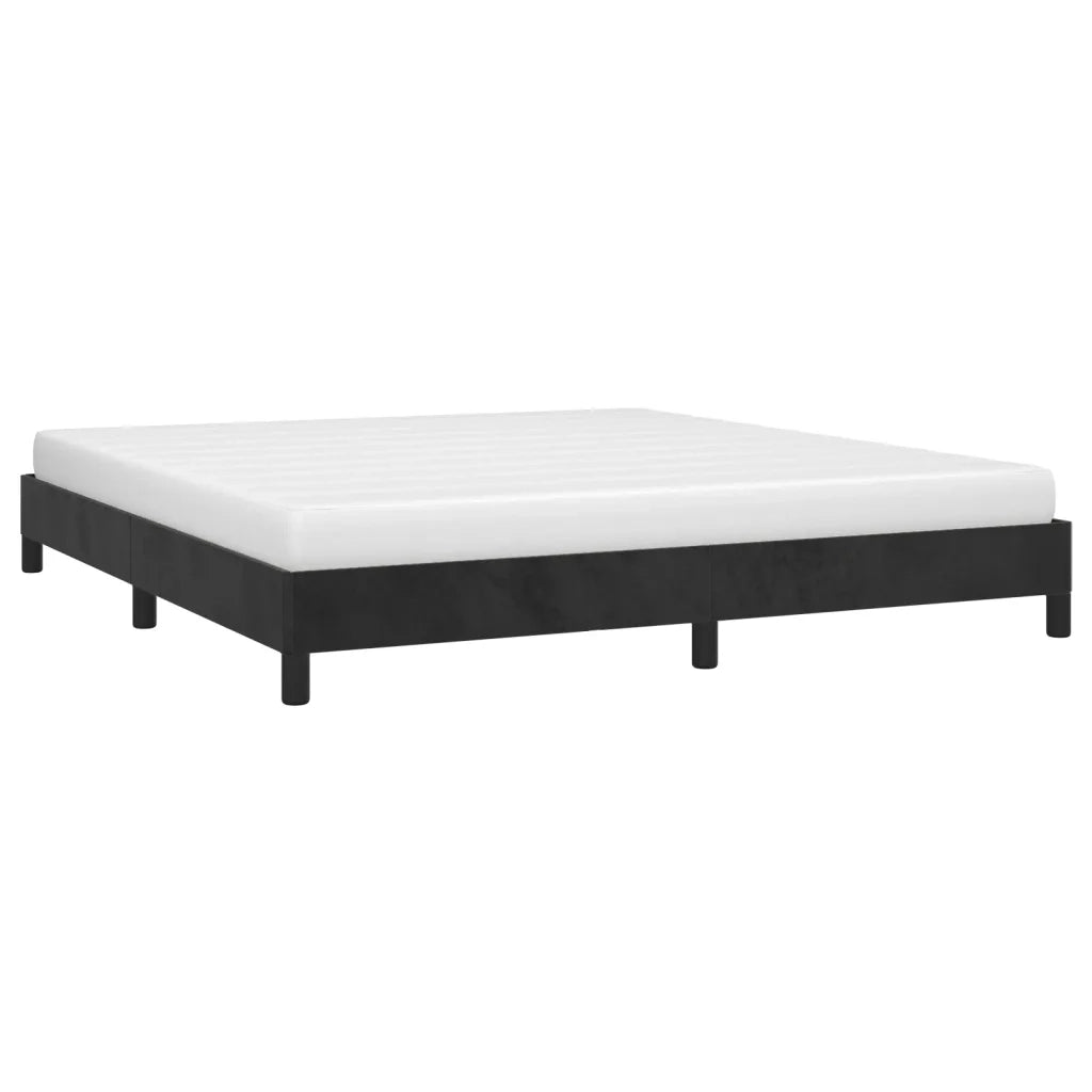 Letto matrimoniale | Letto per adulti | Giroletto senza Materasso Nero 160x200 cm in Velluto