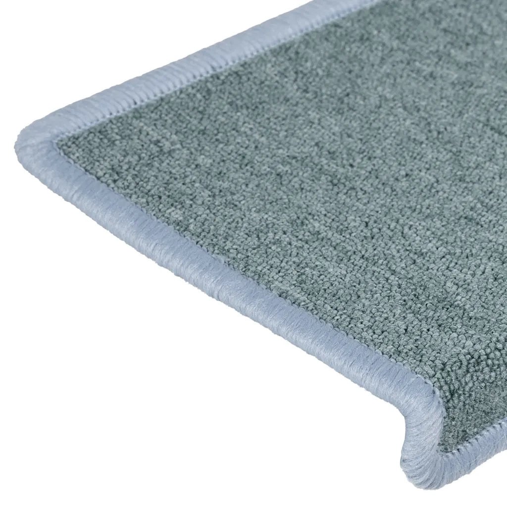 Tappetini per scale 15 pz | Gradini per Scale 65x21x4 cm Blu mare con bordo rettangolare