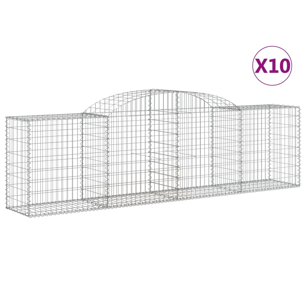 Cesti Gabbioni ad Arco 10 pz 300x50x80/100 cm Ferro Zincato 3146691