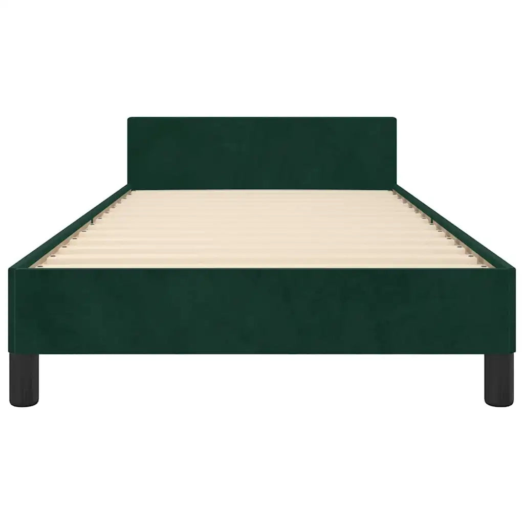 Letto singolo | Letto per adulti | Giroletto senza Materasso Verde Scuro 100x200 cm in Velluto