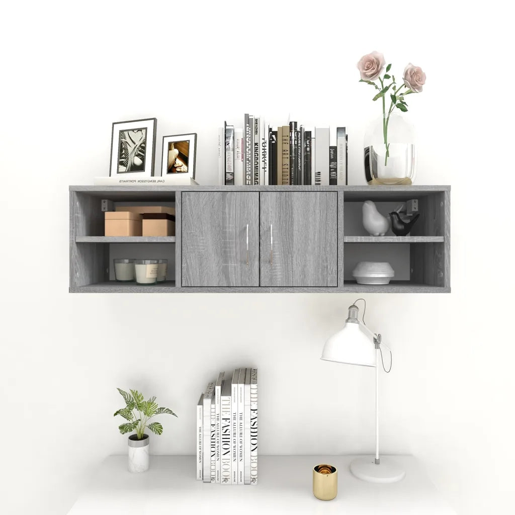 Mensola a Muro Grigio Sonoma 102x30x29 cm Legno Multistrato 826364