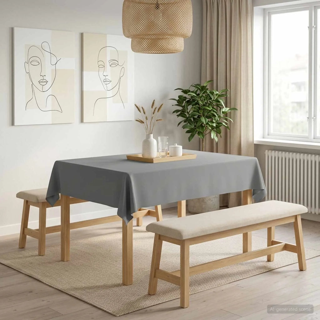 Tovaglia da Tavolo 5 pz Grigio Chiaro 110 x 140 cm Poliestere 42040185