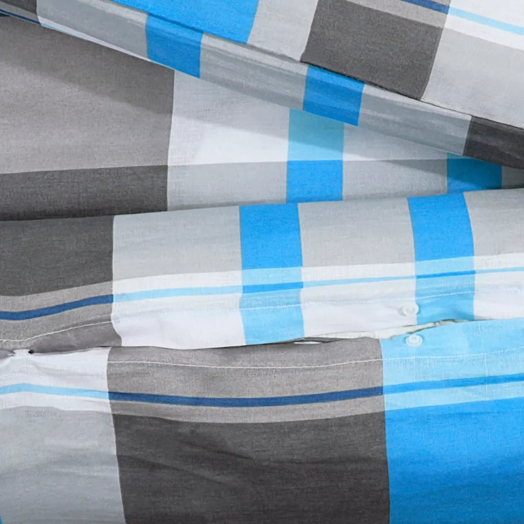 Set Copripiumino Blu e Grigio 135x200 cm in Cotone CFW2071589