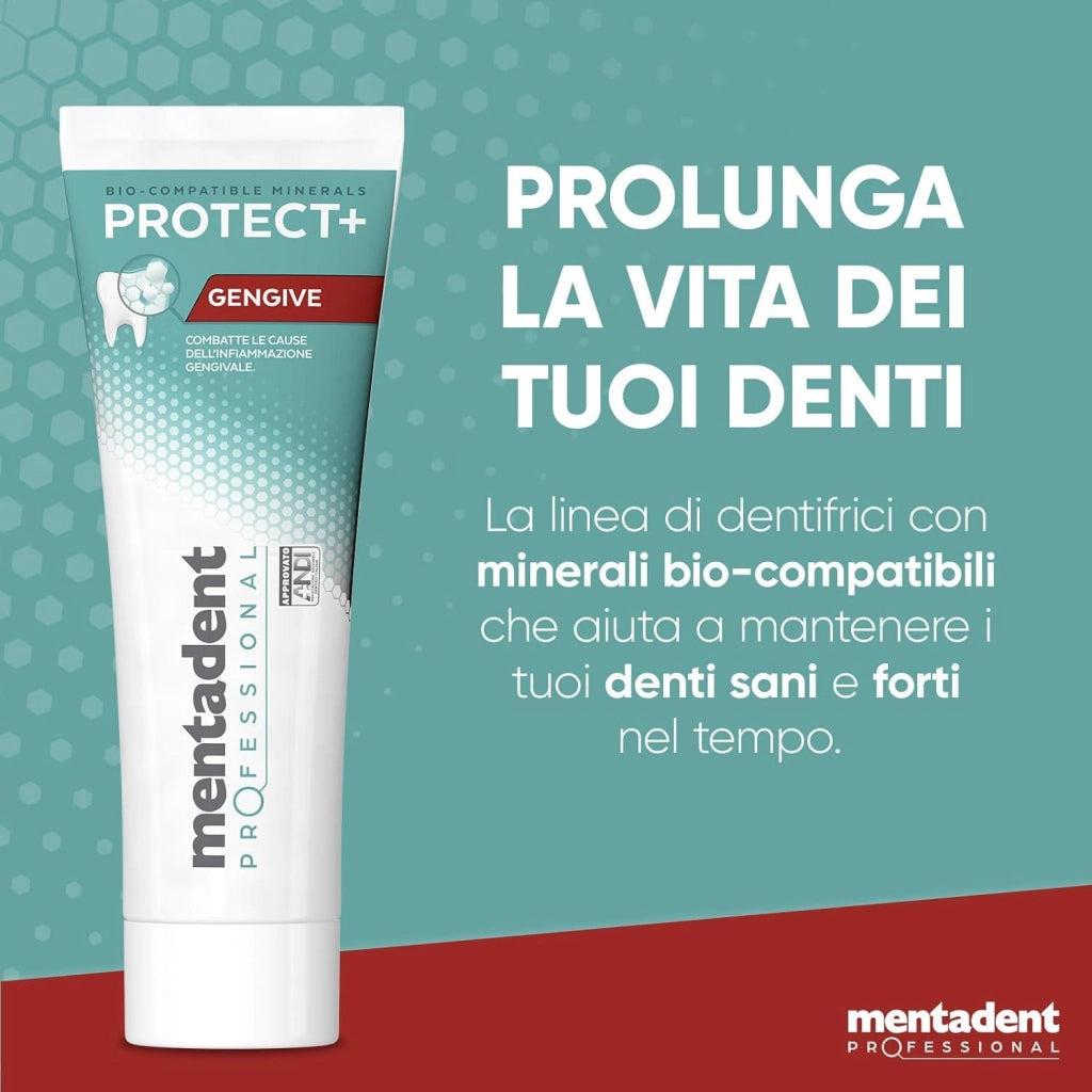 MENTADENT SET 4 PZ DENTIFRICIO PROFESSIONAL 75 ML L'UNO COMBATTE L'INFIAMMAZIONE DELLE GENGIVE