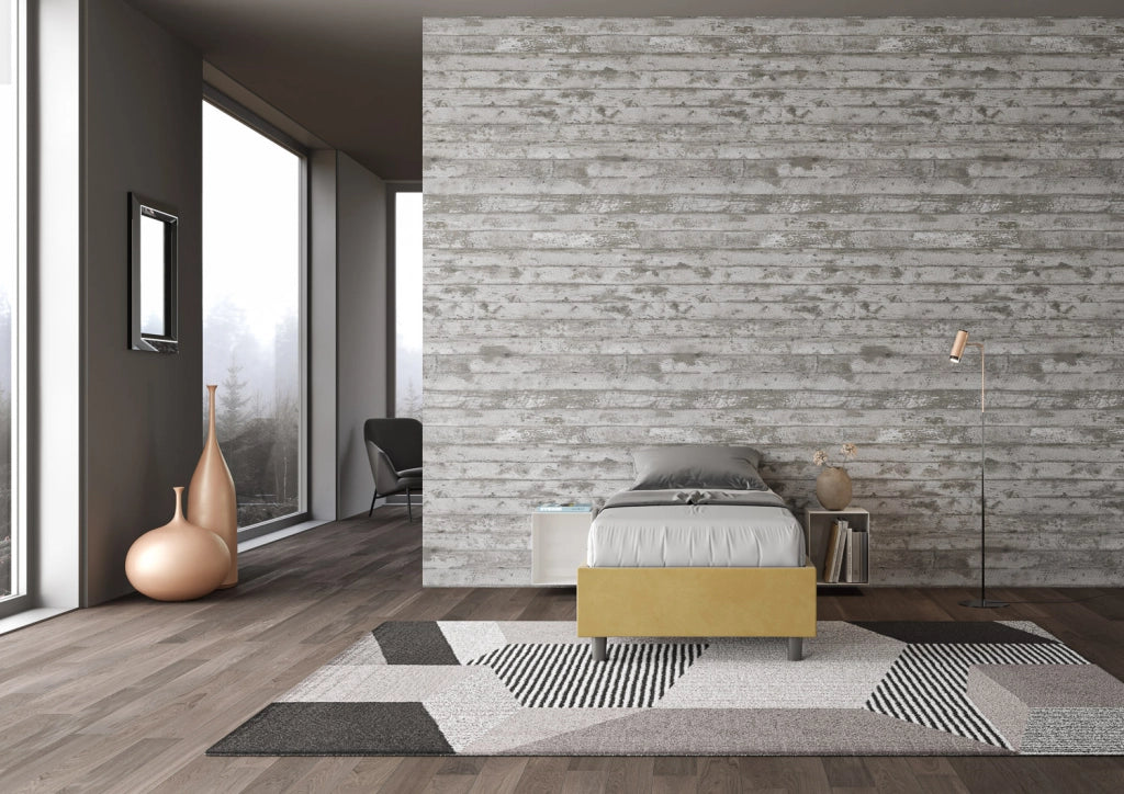 BS COM Letto singolo contenitore imbottito 80x200 microfibra ocra