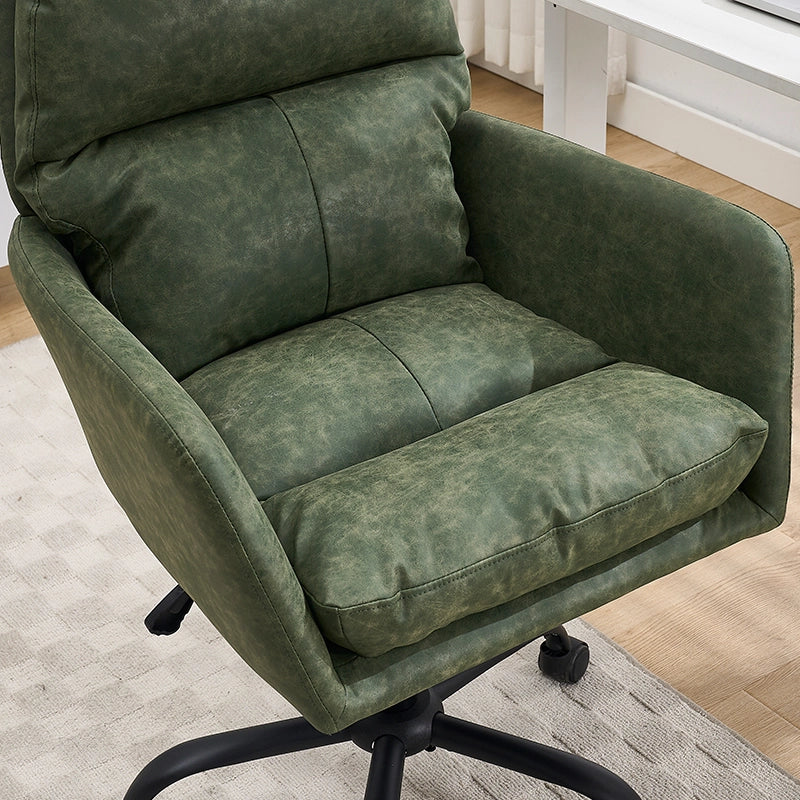 Sedia da Ufficio ¨C MINIMAL ¨C Ecopelle Nera, Altezza Regolabile, Verde