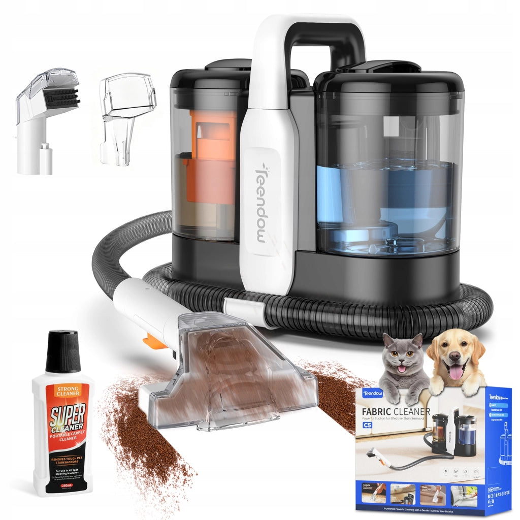 Aspiratore Lavamoquette 13 kPa 450 W con Doppio Serbatoio, Tubo 120 cm e Sistema Autopulente