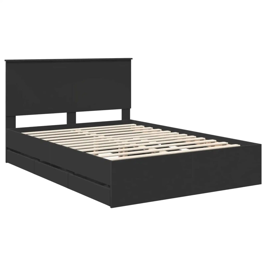 Struttura del letto Nero 140 x 190 cm Legno Ingegnerizzato 3411118