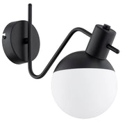 Applique minimal nera sfera bianca 1xE14 Estera Alfa