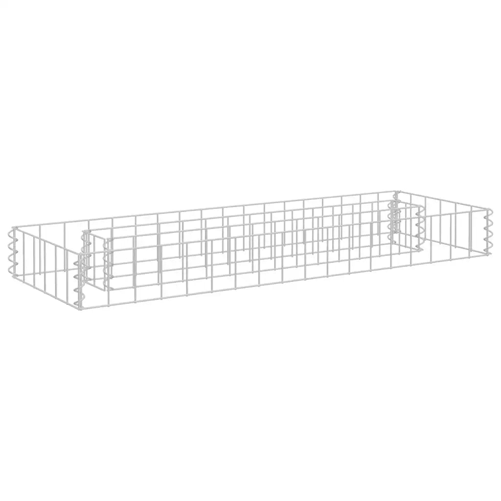 Gabbione Letto Rialzato in Acciaio Zincato 90x30x10 cm 145628