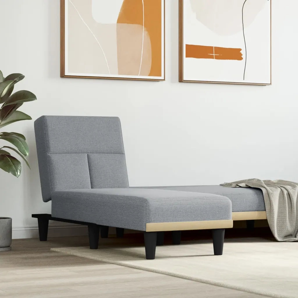 Chaise Longue in Tessuto Grigio Chiaro 352816
