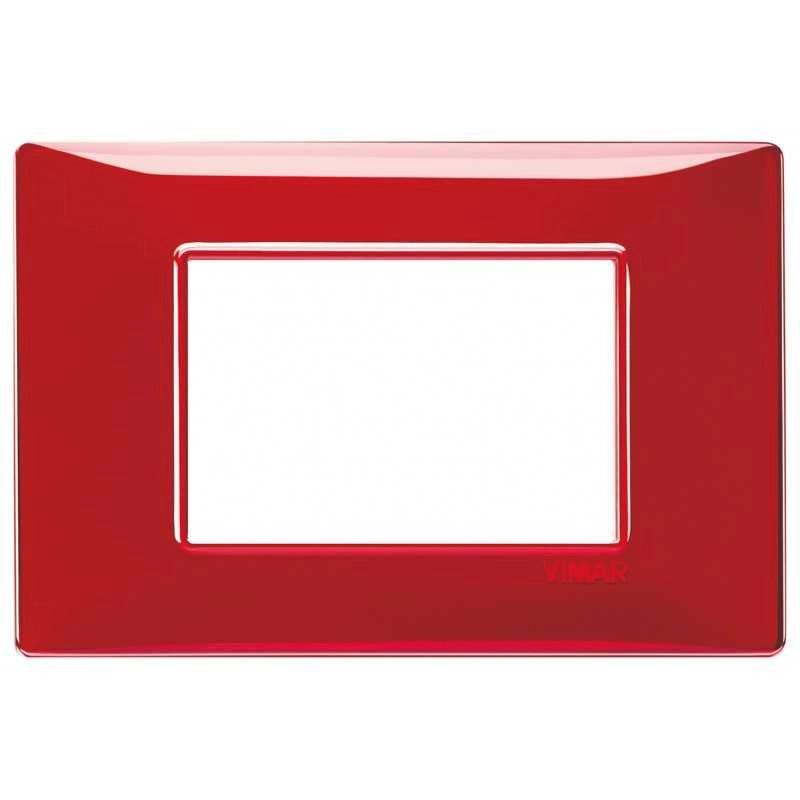 14653.51 Placca 3 Moduli Colore Reflex Rubino Plana