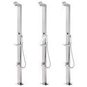 Doccia da Giardino con Base Grigia 225 cm in Acciaio Inox CFW4846117