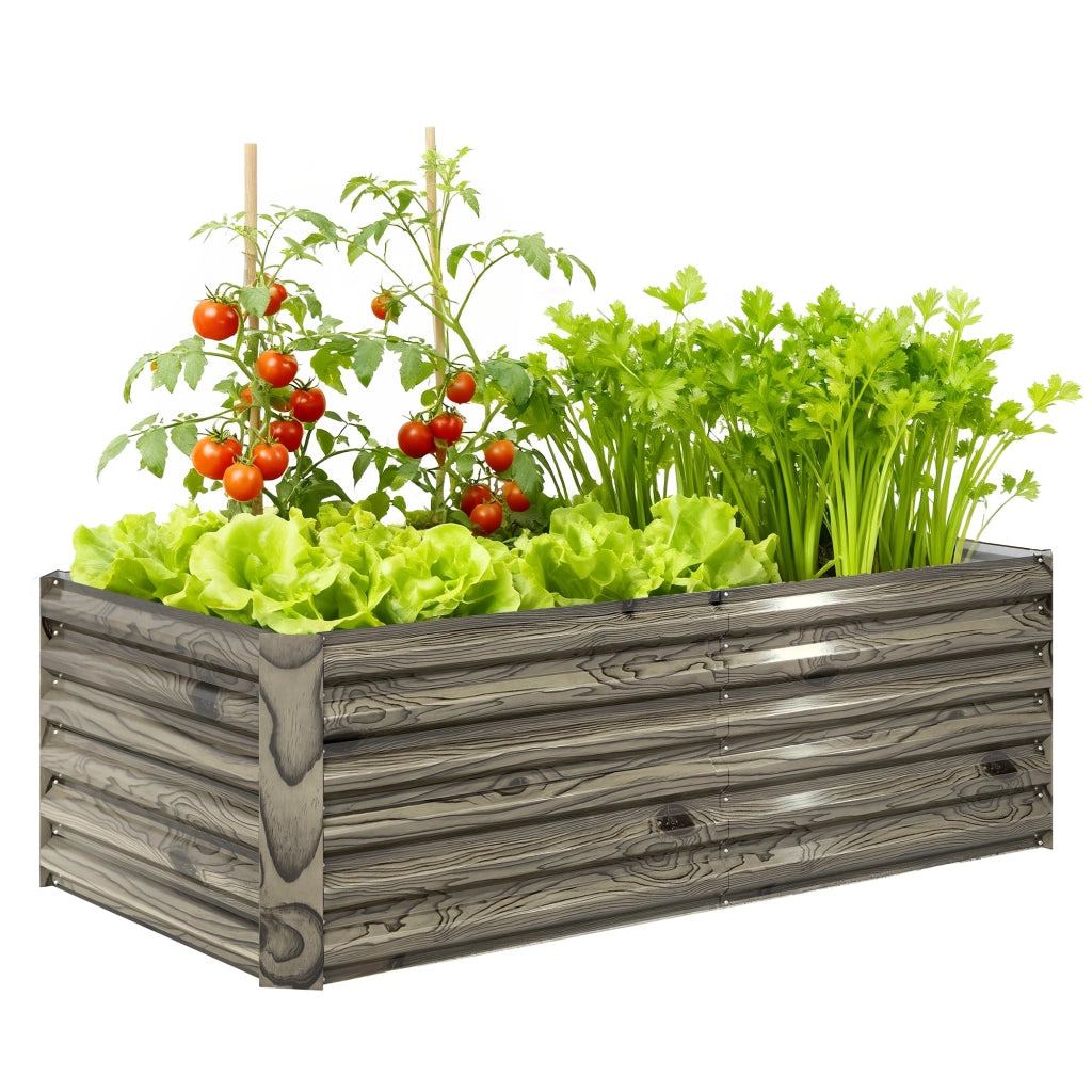 Fioriera Grande Rettangolare per Esterno in Acero Galvanizzato ¨C zephmum ¨C 180x90x57.5 cm Natural