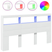 Testiera | Testata con Contenitore a LED Bianca 180x17x102 cm
