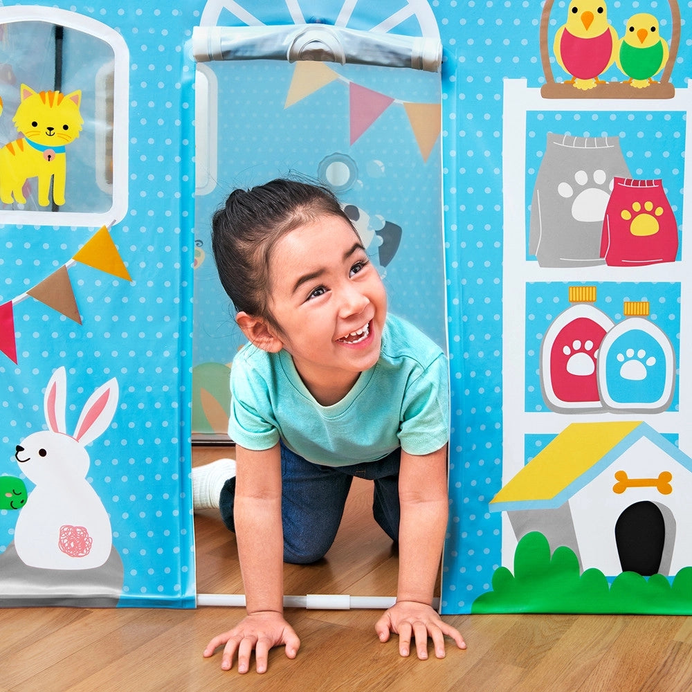 Trade Shop - Tenda Casetta Ripiegabile Gioco Per Bambini 102x76x114 Cm Da Giardino Casa 52007 -