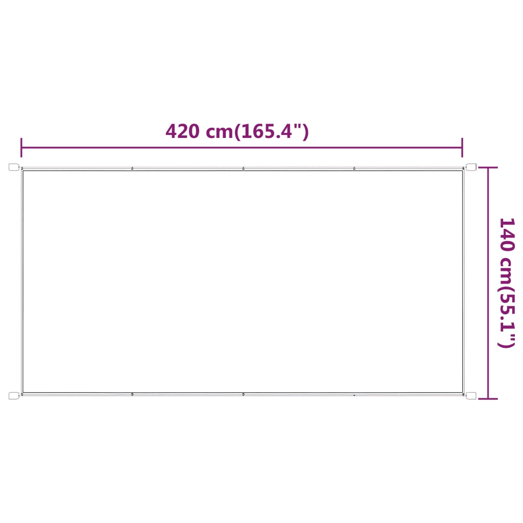 Paravento Verticale-Pannello per balcone Antracite 140x420 cm in Tessuto Oxford