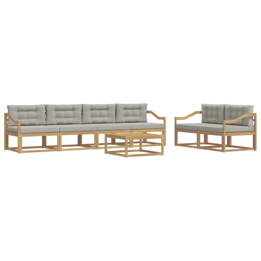 Set di divani da esterno 6 pz Bianco e Grigio Chiaro 3386110