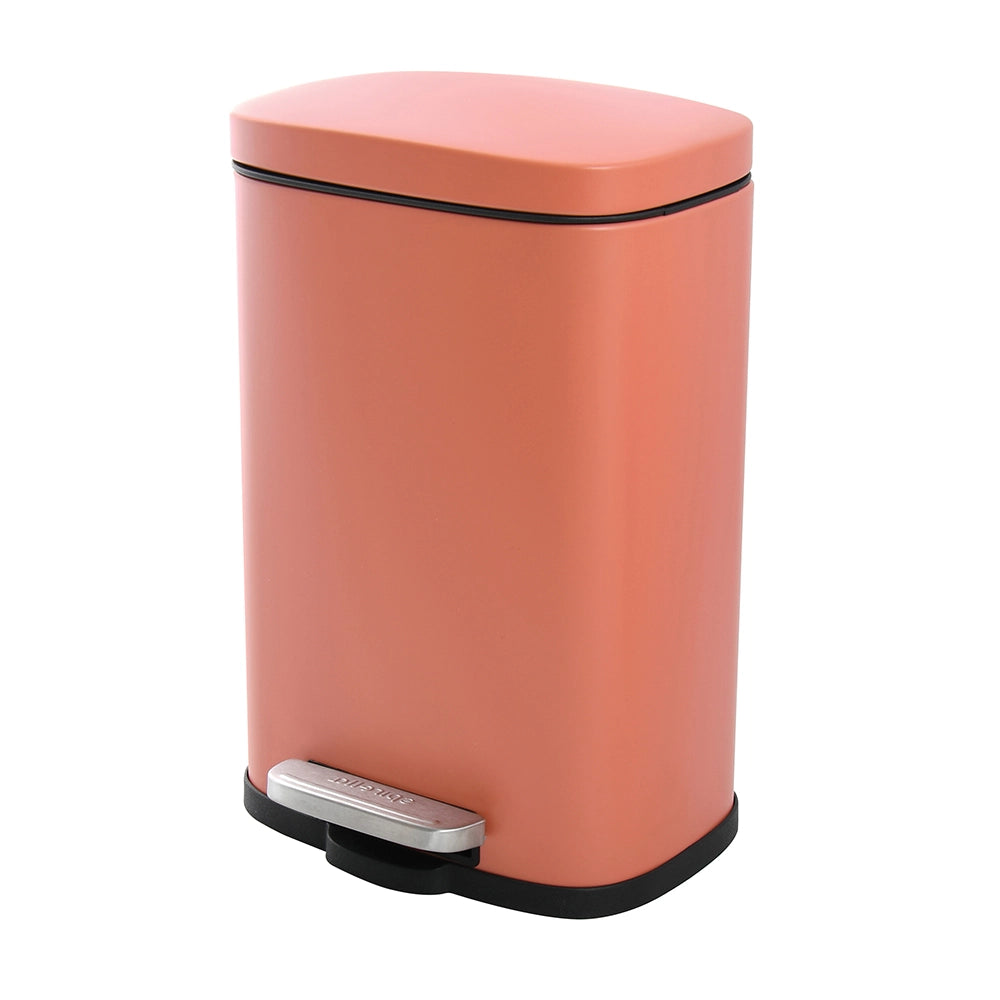 Pattumiera a pedale in acciaio 5lt color terracotta opaco con chiusura rallentata Axin