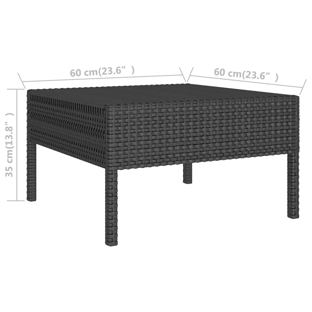 Set Divani da Giardino 12 pz con Cuscini in Polyrattan Nero 3094521