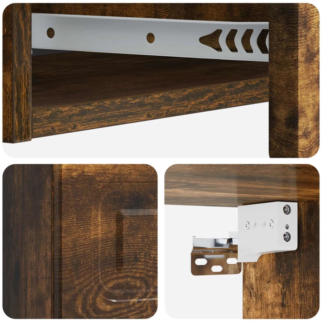 Tavolino da Parete Laterale | Tavolo laterale | Tavolino Rovere Fumo 87,5 x 34,5 x 17 cm