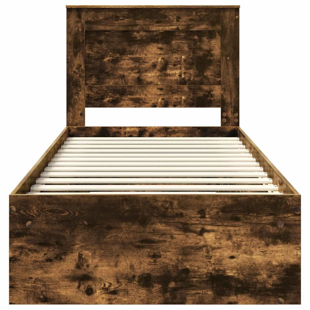 Struttura del letto Rovere fumé 100 x 200 cm Pino massello