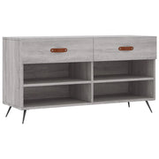Panca Porta Scarpe | Scarpiera | Mobile per scarpe Grigio Sonoma 102x35x55 cm Legno Multistrato