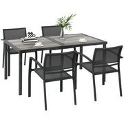 Set tavolo da pranzo con 4 sedie per giardino esterno ¨C Xylo ¨C grigio, 150x87x72 cm