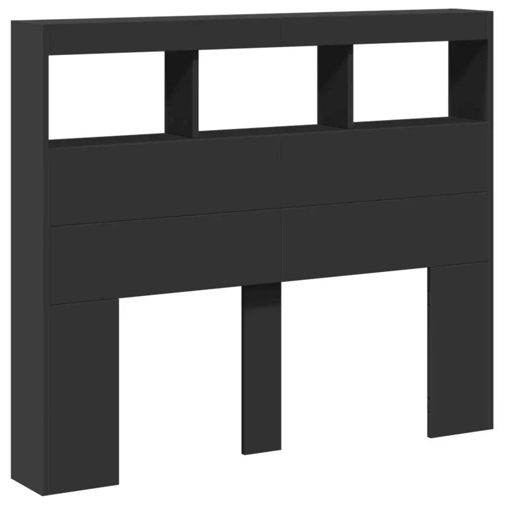 Testiera | Testata con Contenitore a LED Nera 120x17x102 cm