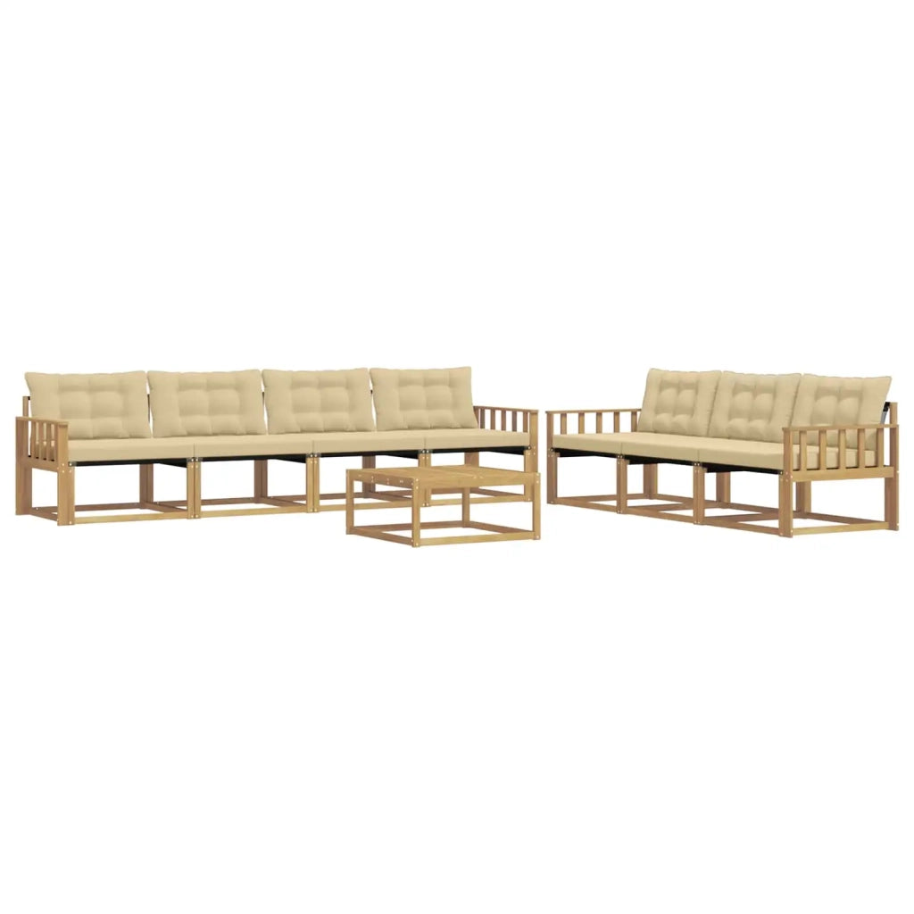 Set di divani da esterno 8 pz Bianco e Beige 3388491